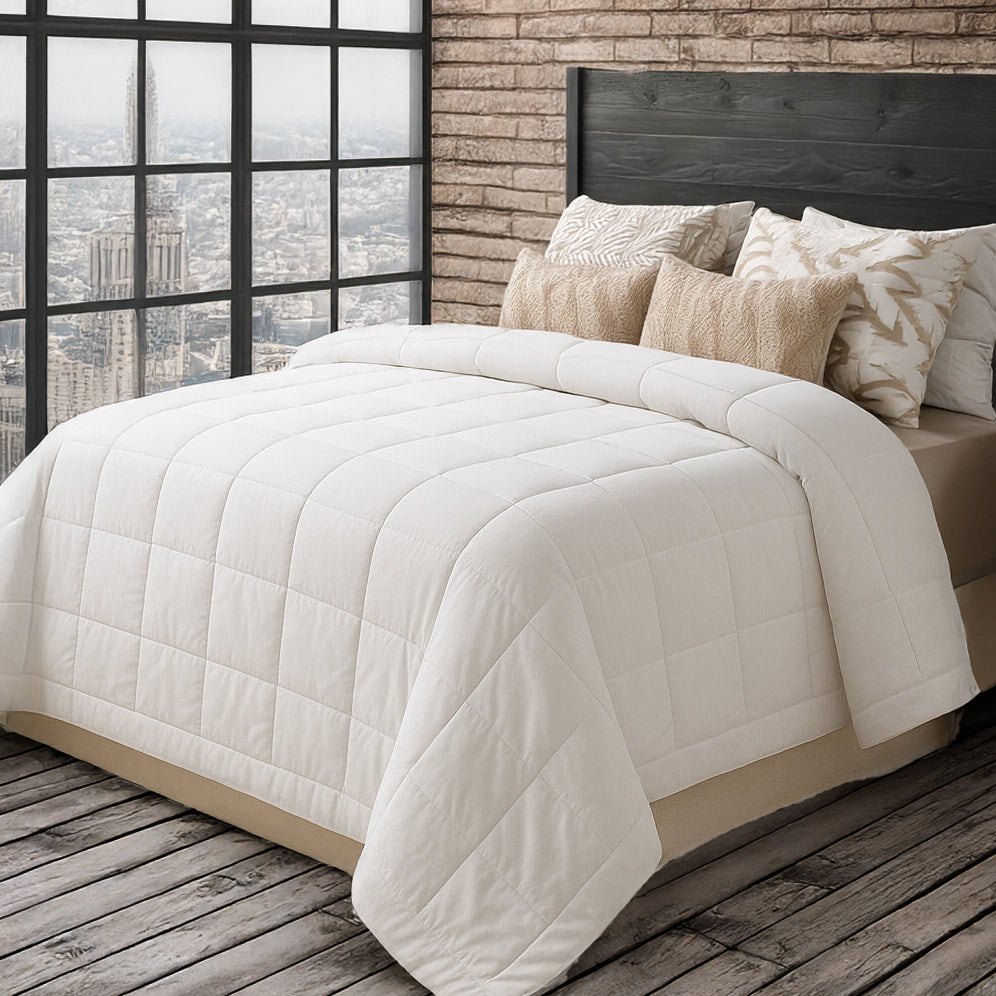 Quilted Down Alternative Cotton Blanket with 2" Trim by Down Inc.