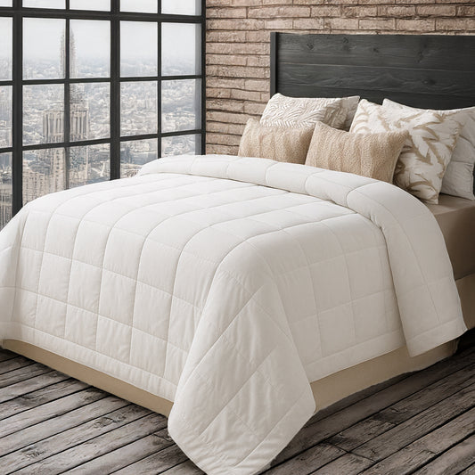 Quilted Down Alternative Cotton Blanket with 2" Trim